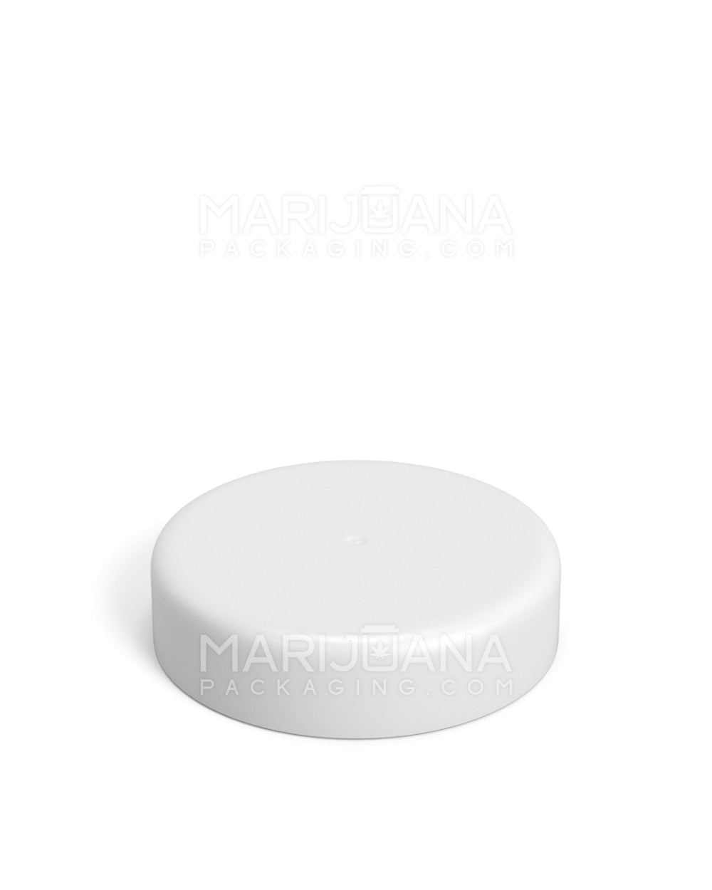 Matte white plastic lid with rounded top - top view