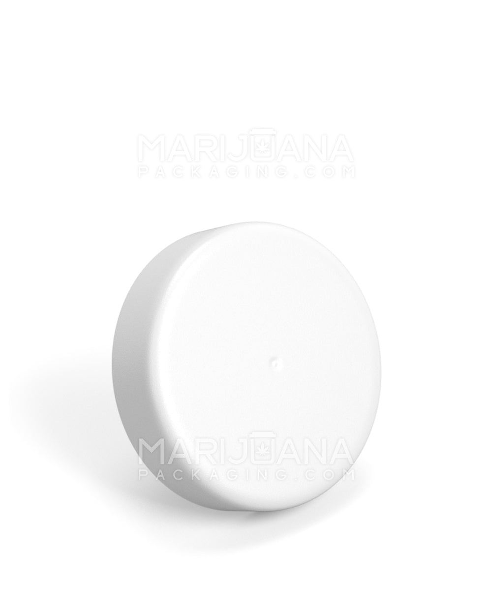 Matte white plastic lid with rounded top - side view