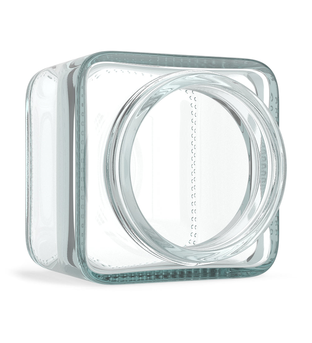 Cube Clear Glass V2 Jars | 50mm - 3oz - 80 Count