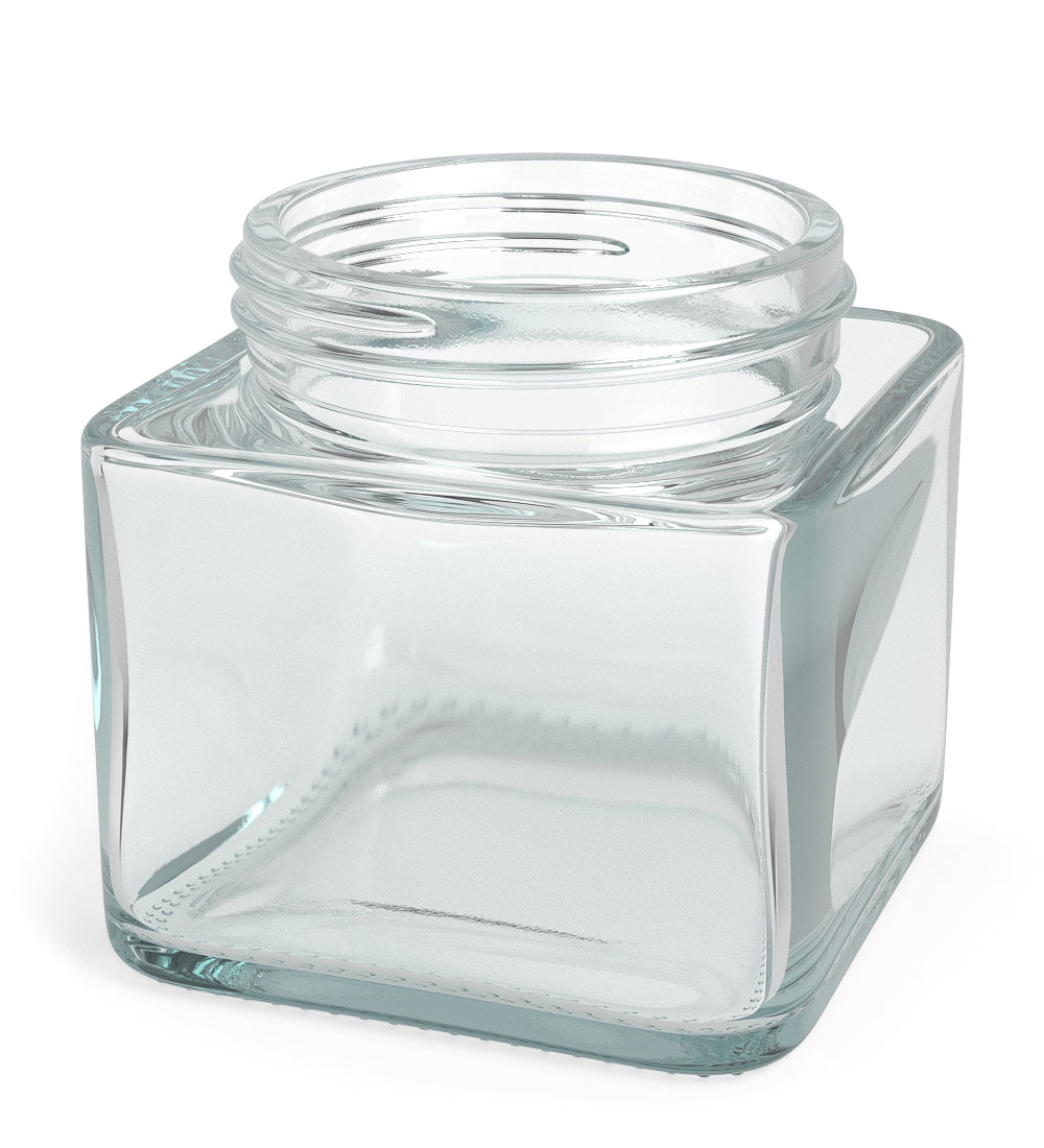 Cube Clear Glass V2 Jars | 50mm - 3oz - 80 Count
