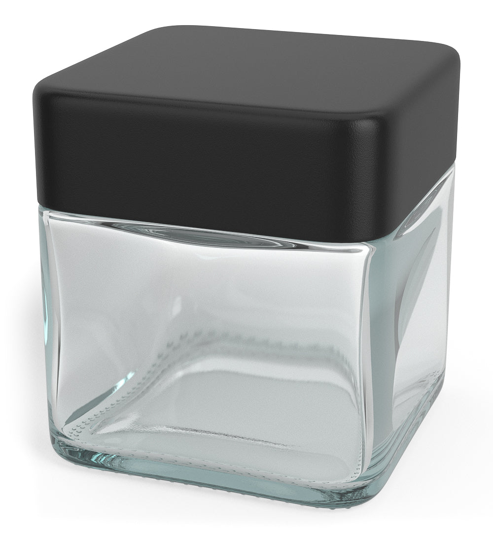 Cube Clear Glass V2 Jars | 50mm - 3oz - 80 Count