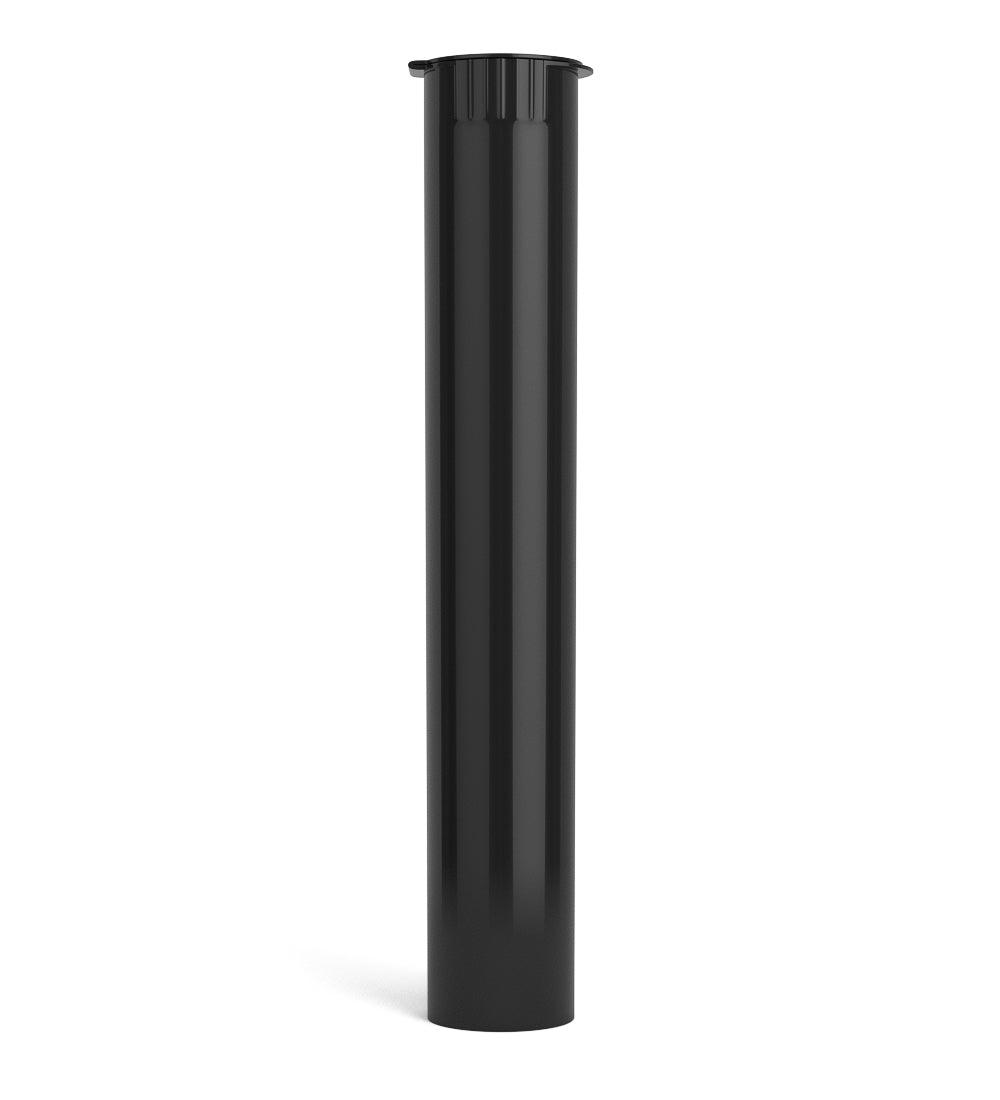 Child Resistant | King Size Pop Top Opaque Plastic USA Pre-Roll Tubes (Open) | 116mm - Black - 1000 Count