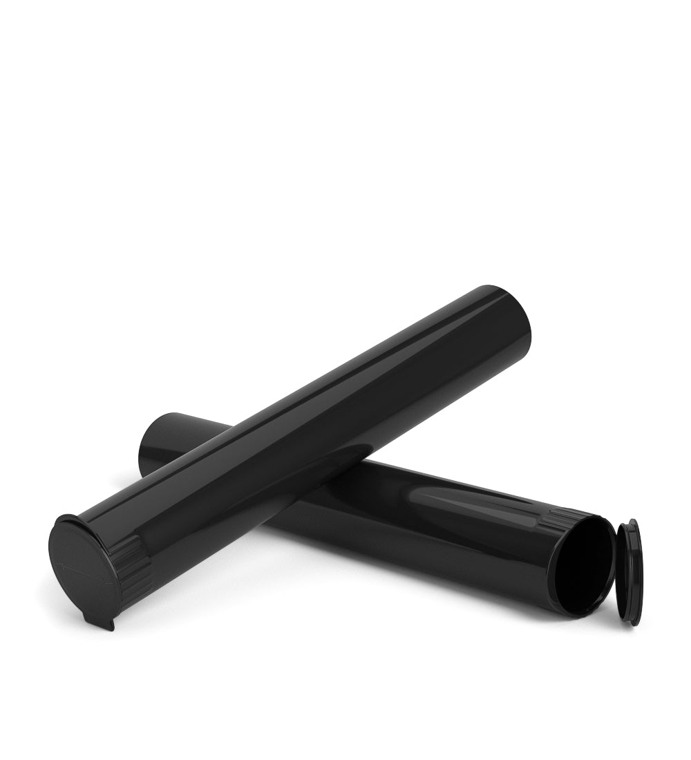 Child Resistant | King Size Pop Top Opaque Plastic USA Pre-Roll Tubes (Open) | 116mm - Black - 1000 Count