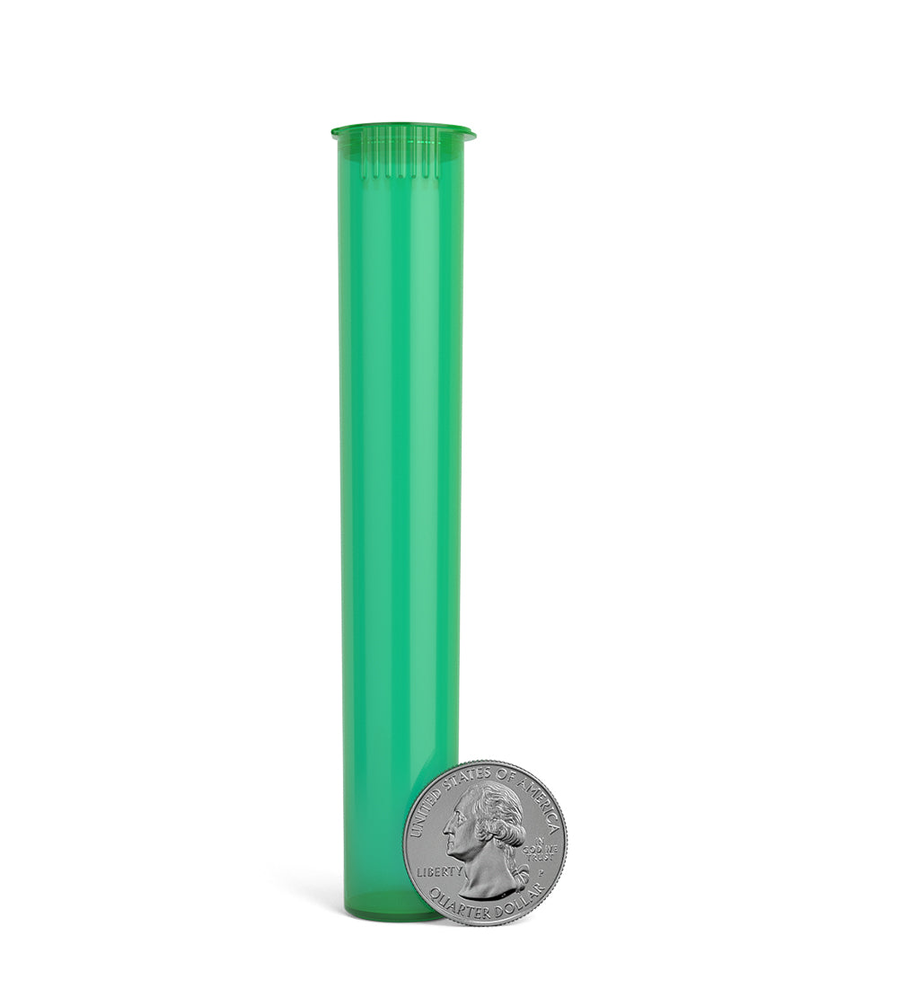 Child Resistant | King Size Pop Top Translucent Plastic Pre-Roll Tubes | 116mm - Green - 1000 Count