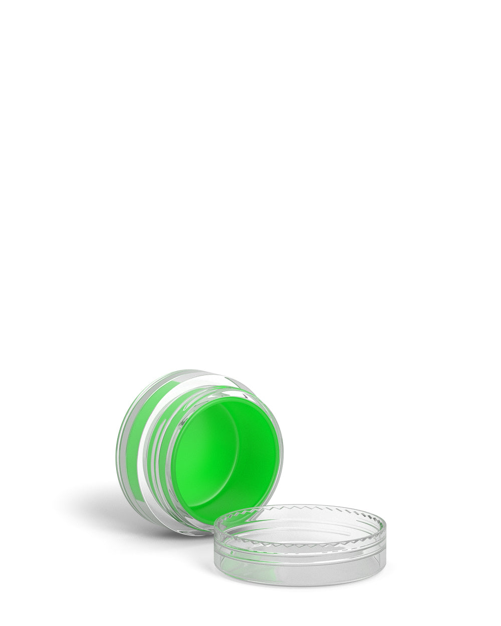 Clear Concentrate Containers w/ Screw Top Cap & Green Silicone Insert | 5mL - Plastic - 100 Count