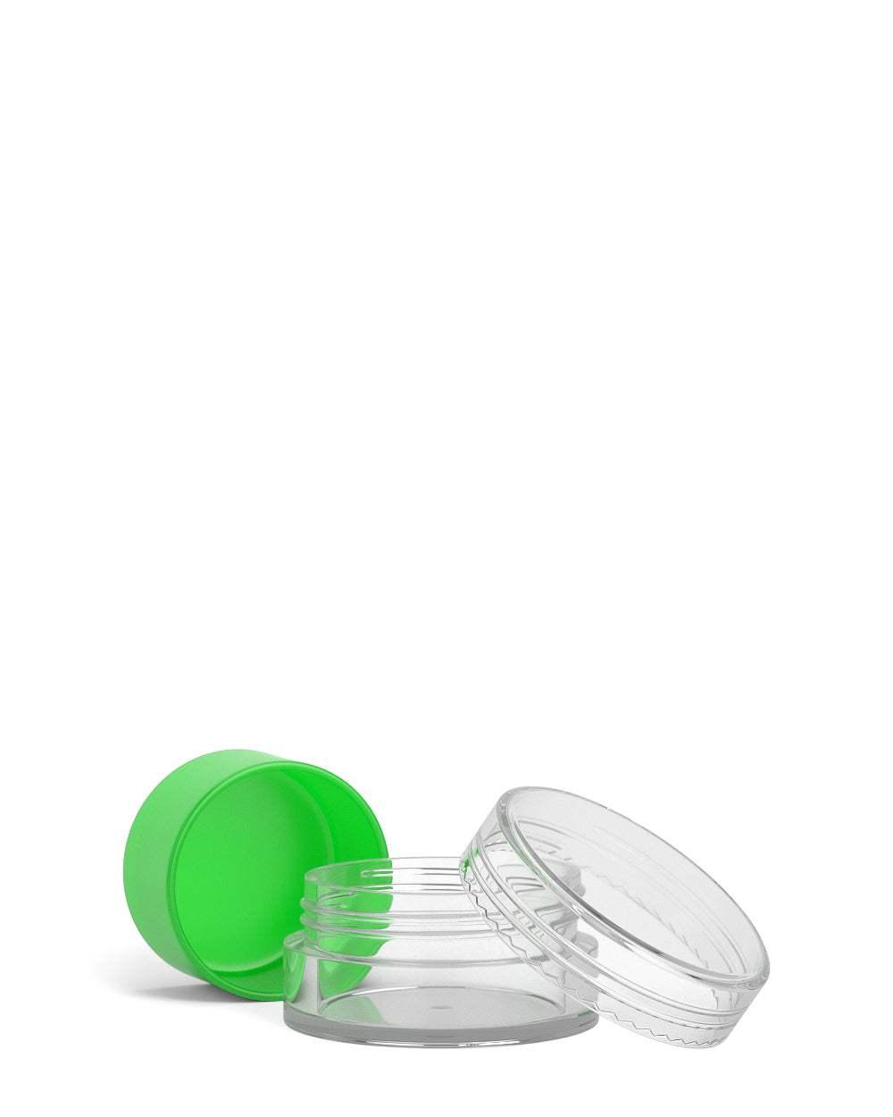 Clear Concentrate Containers w/ Screw Top Cap & Green Silicone Insert | 5mL - Plastic - 100 Count