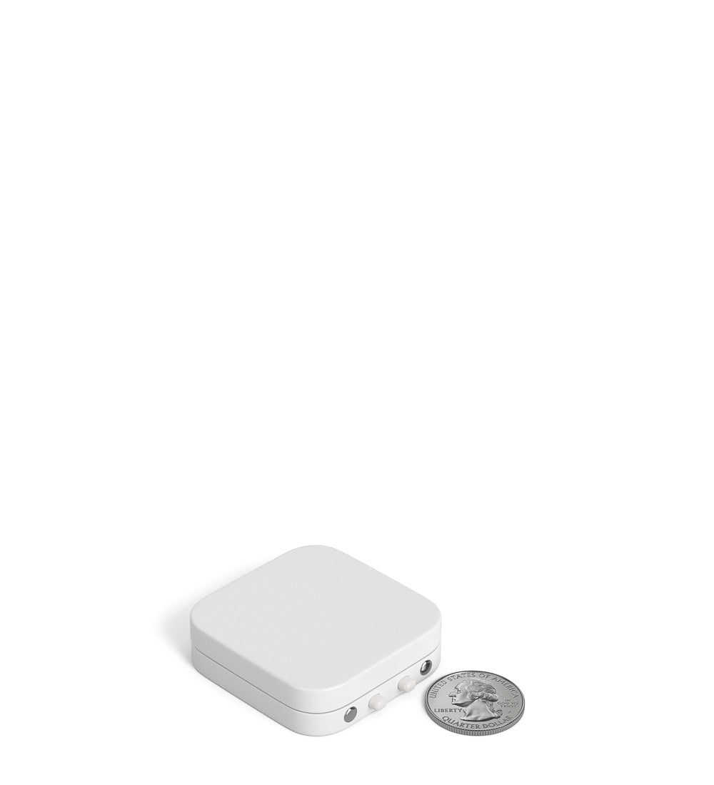 Child Resistant & Sustainable | Hinged-Lid Micro Pack Container | 50mm x 50mm - White Tin - 100 Count