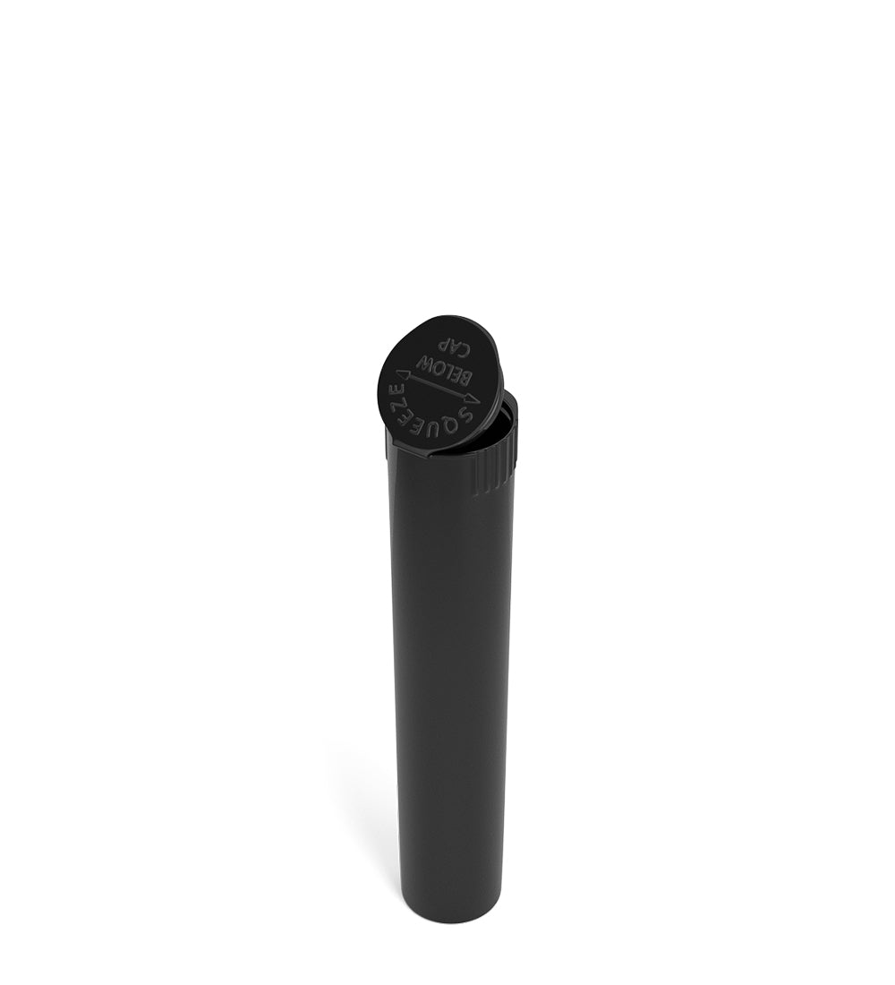 Child Resistant | Pop Top Opaque Plastic PCR Pre-Roll Tubes (Closed) | 95mm - Black - 1000 Count