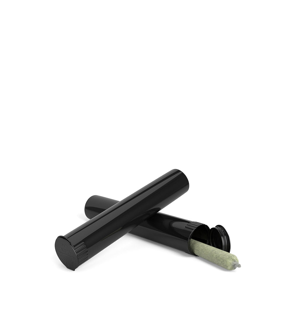 Child Resistant | Pop Top Opaque Plastic PCR Pre-Roll Tubes (Closed) | 95mm - Black - 1000 Count
