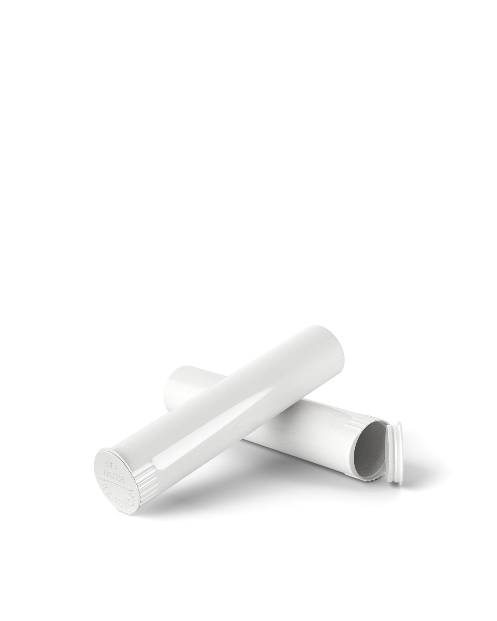 Child Resistant | Pop Top Opaque Plastic Pre-Roll Tubes | 90mm - White - 1000 Count