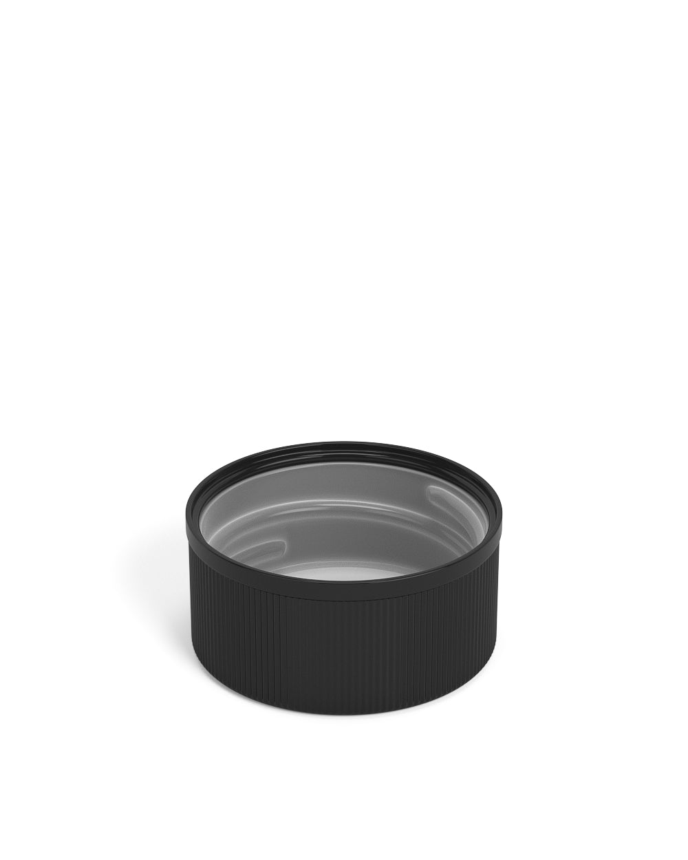 Child Resistant | Ribbed Push Down & Turn Plastic Caps w/ Foam Liner | 28mm - Glossy Black - 504 Count