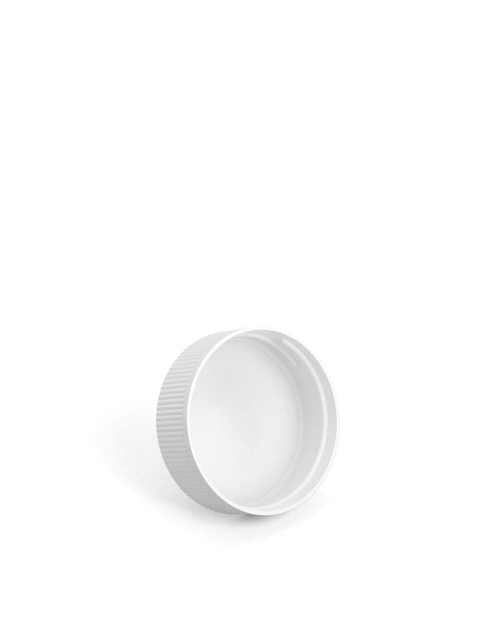 Ribbed Screw Top Plastic Caps w/ Foam Liner | 28mm - Matte White - 250 Count