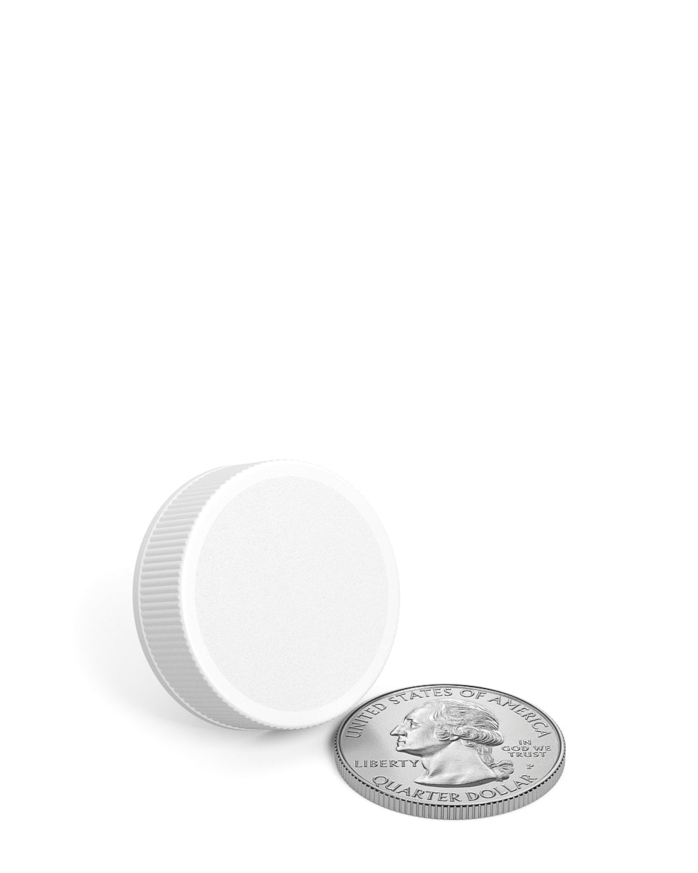Ribbed Screw Top Plastic Caps w/ Foam Liner | 28mm - Matte White - 250 Count