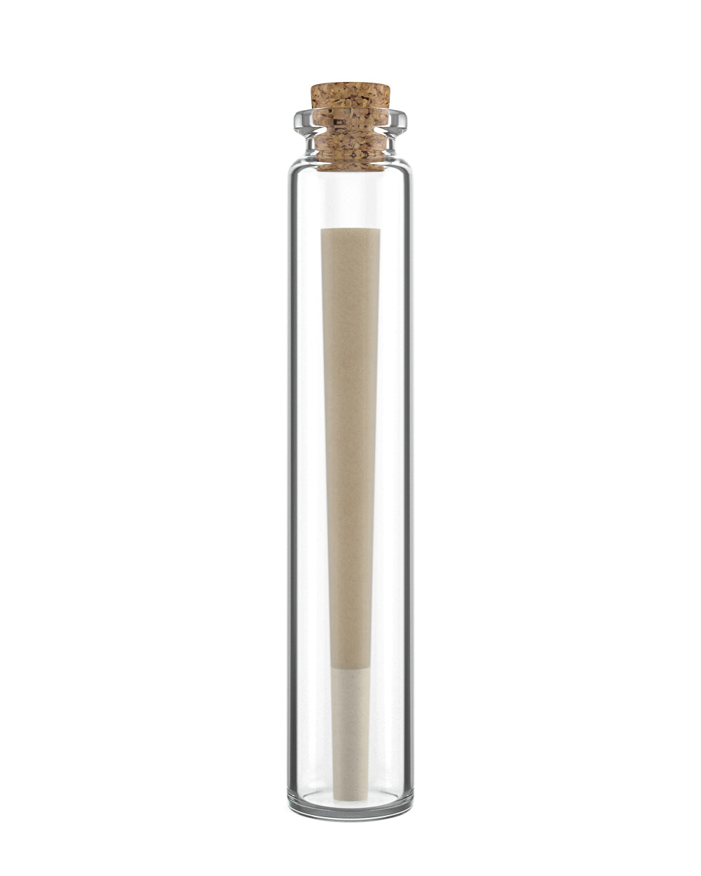 Glass Pre-Roll Tube with Cork Top | 120mm - Clear Glass - 500 Count