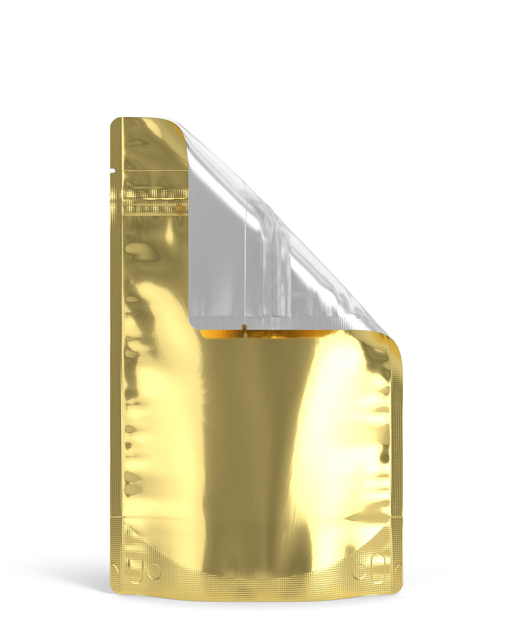Tamper Evident | Glossy Gold Vista PCR Mylar Bag (Tear Notch) | 5in x 8.1in - 14g - 1000 Count