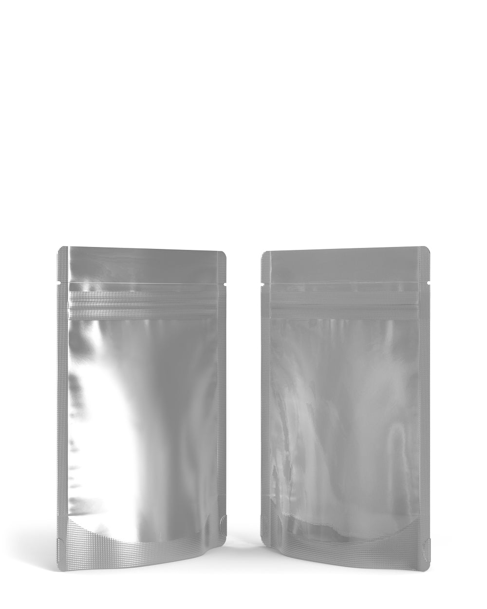 Tamper Evident | Matte Silver Vista Mylar Bags (Tear Notch) | 3.6in x 5in - 3.5g - 1000 Count