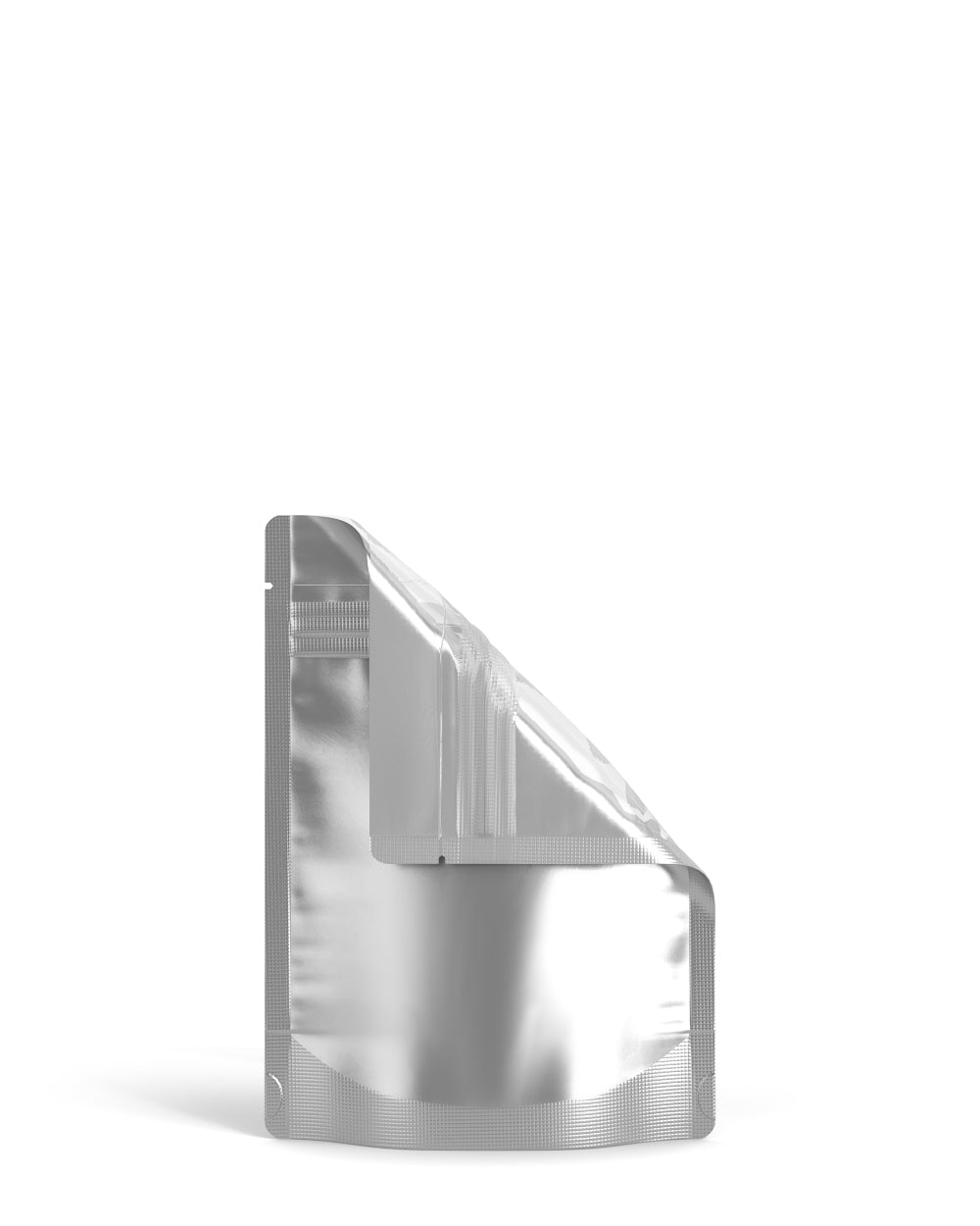 Tamper Evident | Matte Silver Vista Mylar Bags (Tear Notch) | 3.6in x 5in - 3.5g - 1000 Count