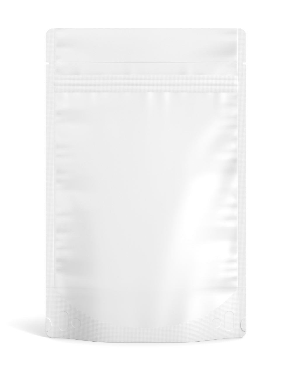 Tamper Evident | Matte White Vista PCR Mylar Bags (Tear Notch) | 6in x 9.3in - 28g - 1000 Count