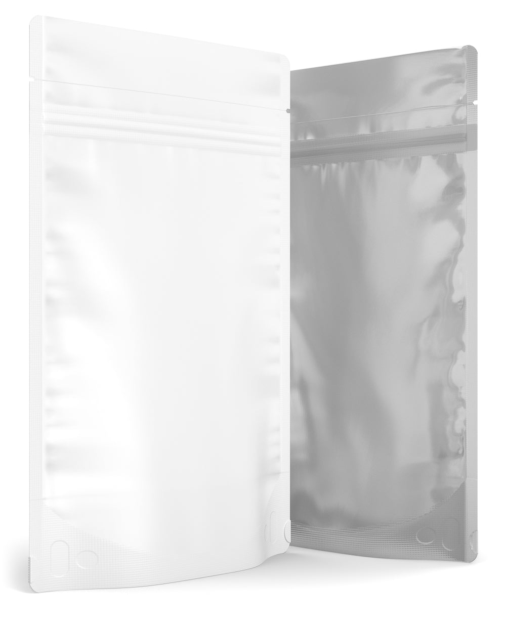 Tamper Evident | Matte White Vista PCR Mylar Bags (Tear Notch) | 6in x 9.3in - 28g - 1000 Count