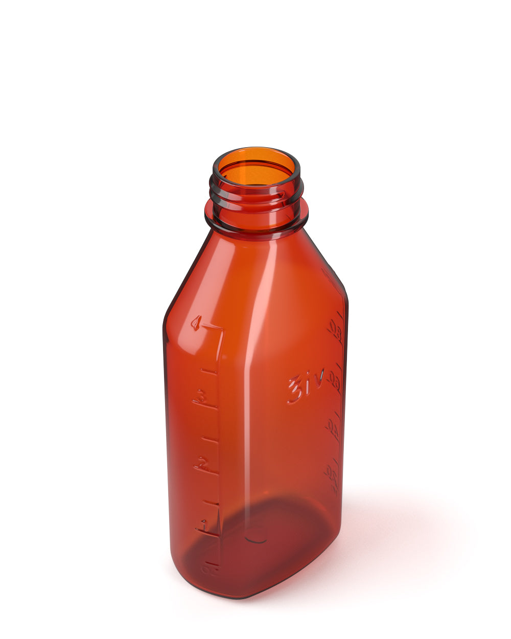 Child Resistant | Push Down & Turn Plastic Syrup Bottles w/ Oral Adapters | 4oz - Amber - 120 Count