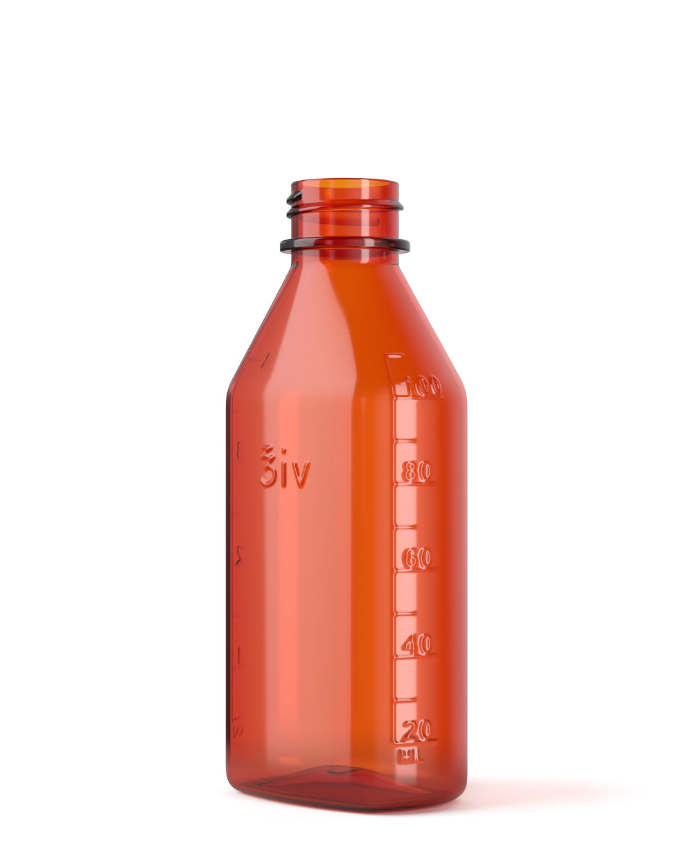 Child Resistant | Push Down & Turn Plastic Syrup Bottles w/ Oral Adapters | 4oz - Amber - 120 Count