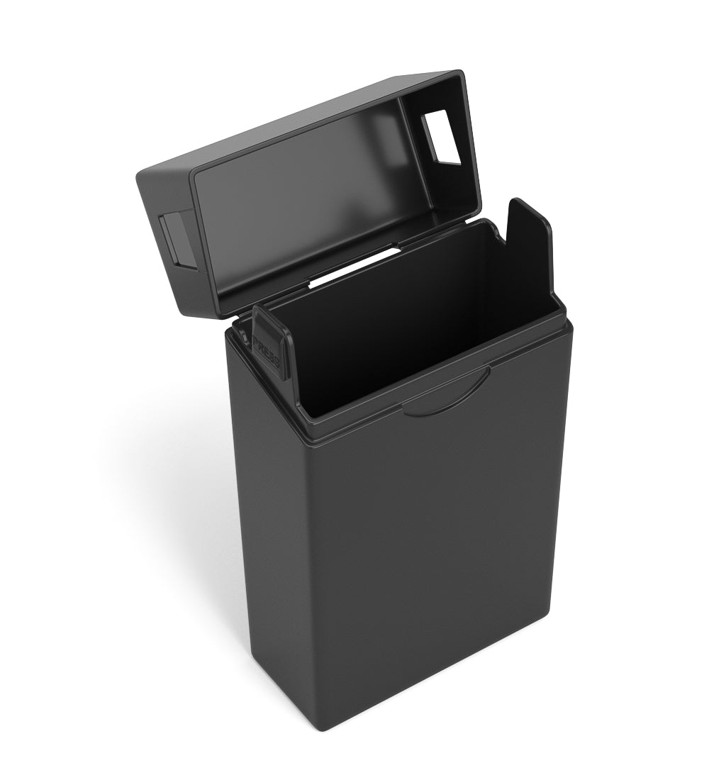 Child Resistant & Sustainable | 100% Biodegradable Pinch 'N Flip Pre-Roll Case | 88mm x 49mm - Black Plastic - 130 Count