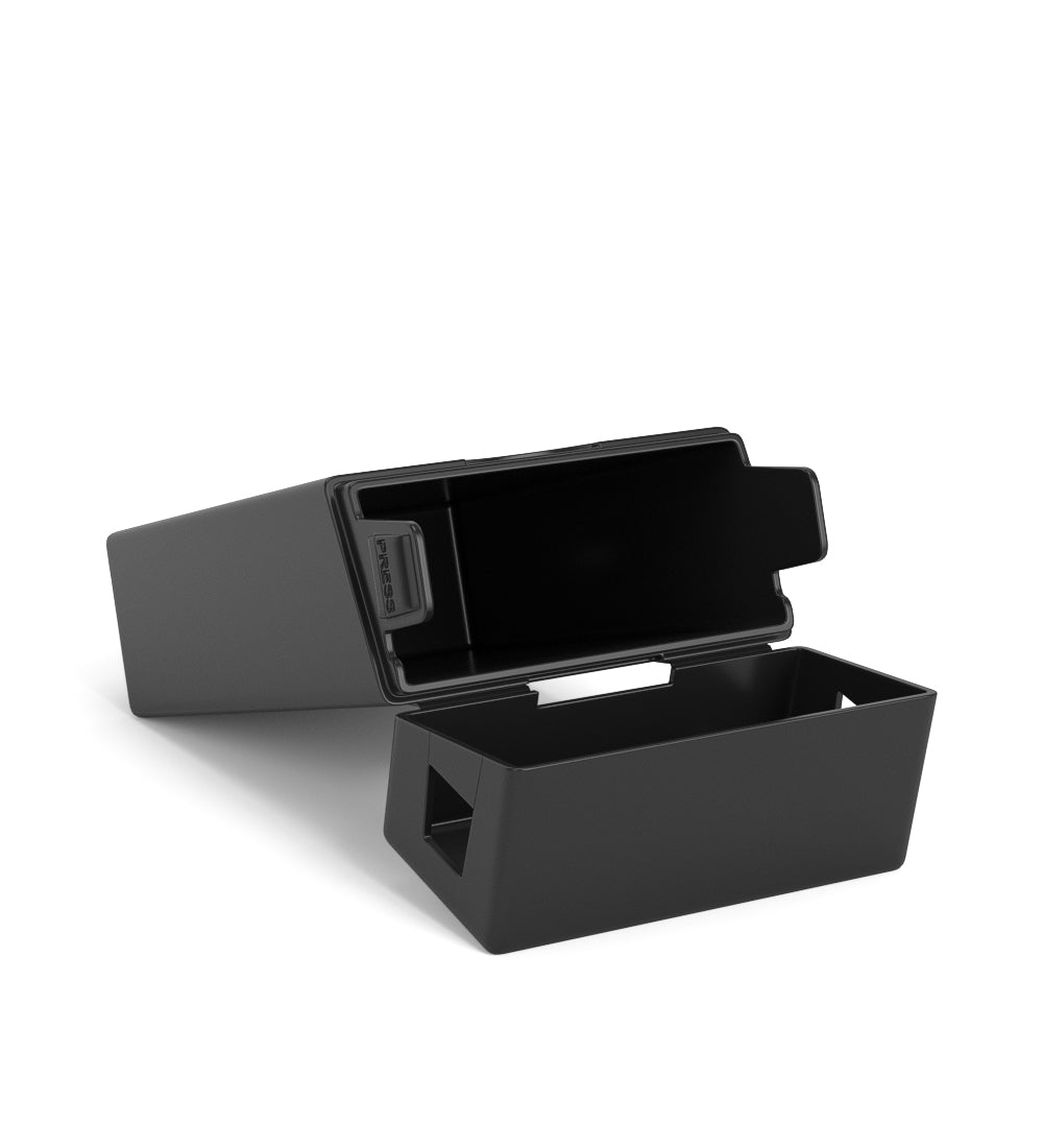 Child Resistant & Sustainable | 100% Biodegradable Pinch 'N Flip Pre-Roll Case | 88mm x 49mm - Black Plastic - 130 Count
