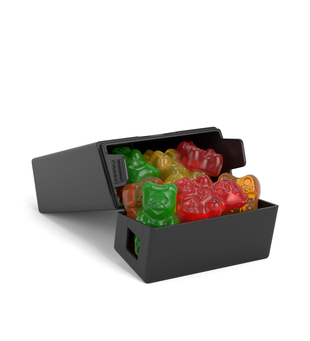 Child Resistant & Sustainable | 100% Biodegradable Pinch 'N Flip Pre-Roll Case | 88mm x 49mm - Black Plastic - 130 Count