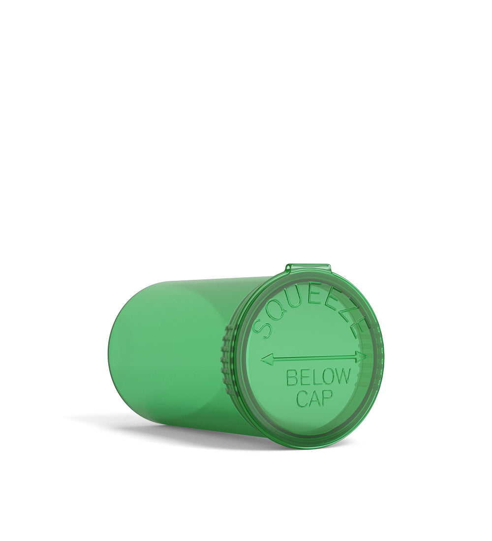 Child Resistant | Transparent Green Pop Top PCR Bottles | 19dr - 3.5g - 225 Count