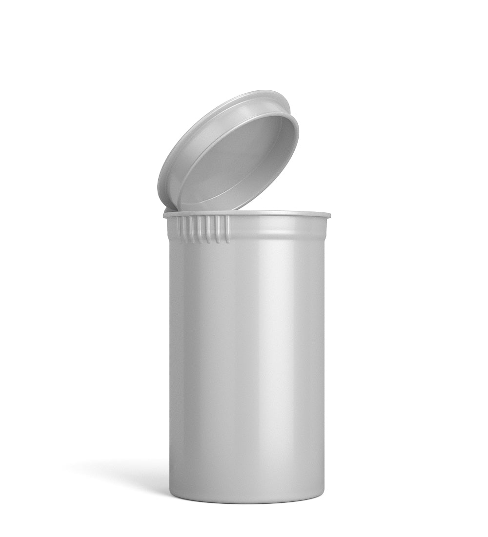 Child Resistant | Opaque Silver Pop Top PCR Bottles | 19dr - 3.5g - 225 Count