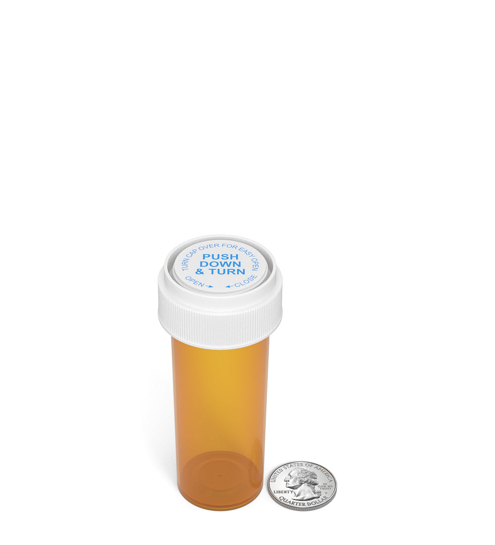 Child Resistant | Amber Reversible Cap Vials | 16dr - 3g - 230 Count