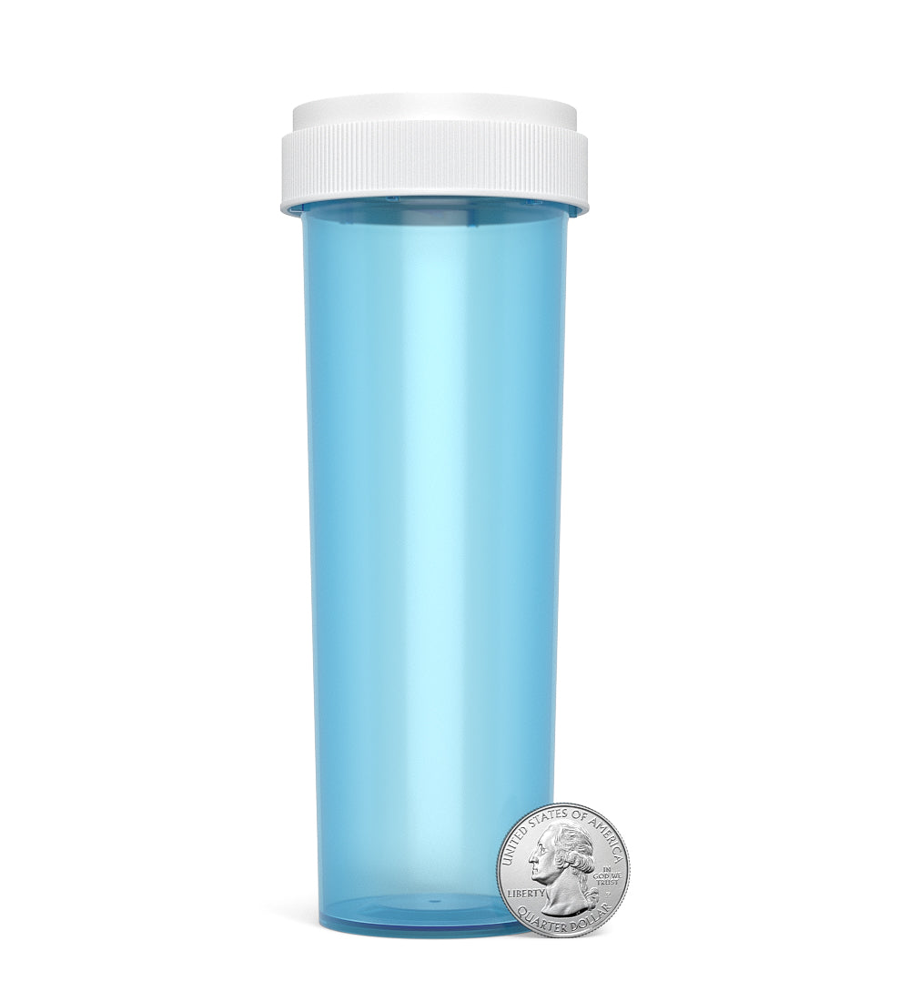 Child Resistant | Blue Reversible Cap Vials | 60dr - 14g - 100 Count