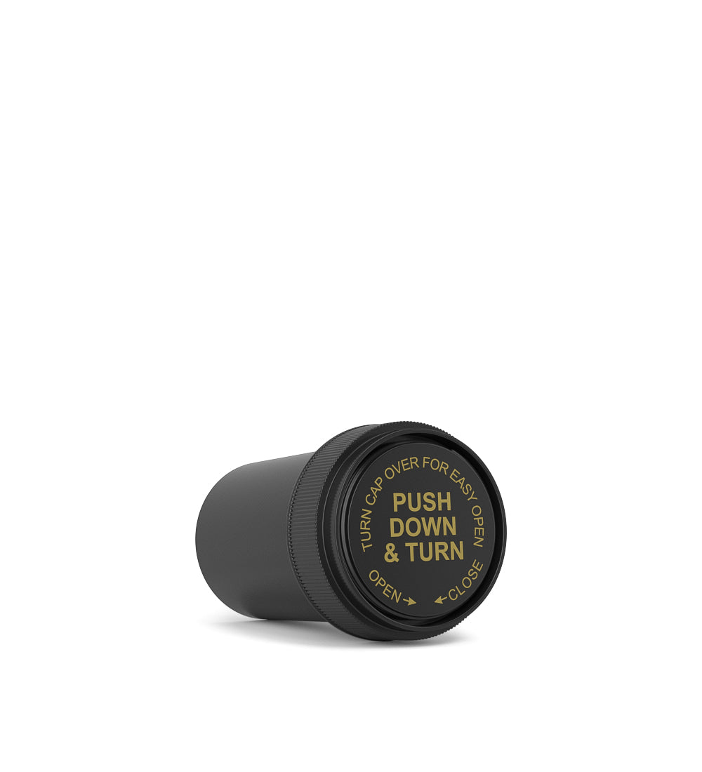 Child Resistant | Black Reversible PCR Cap Vials | 20dr - 3.5g - 240 Count