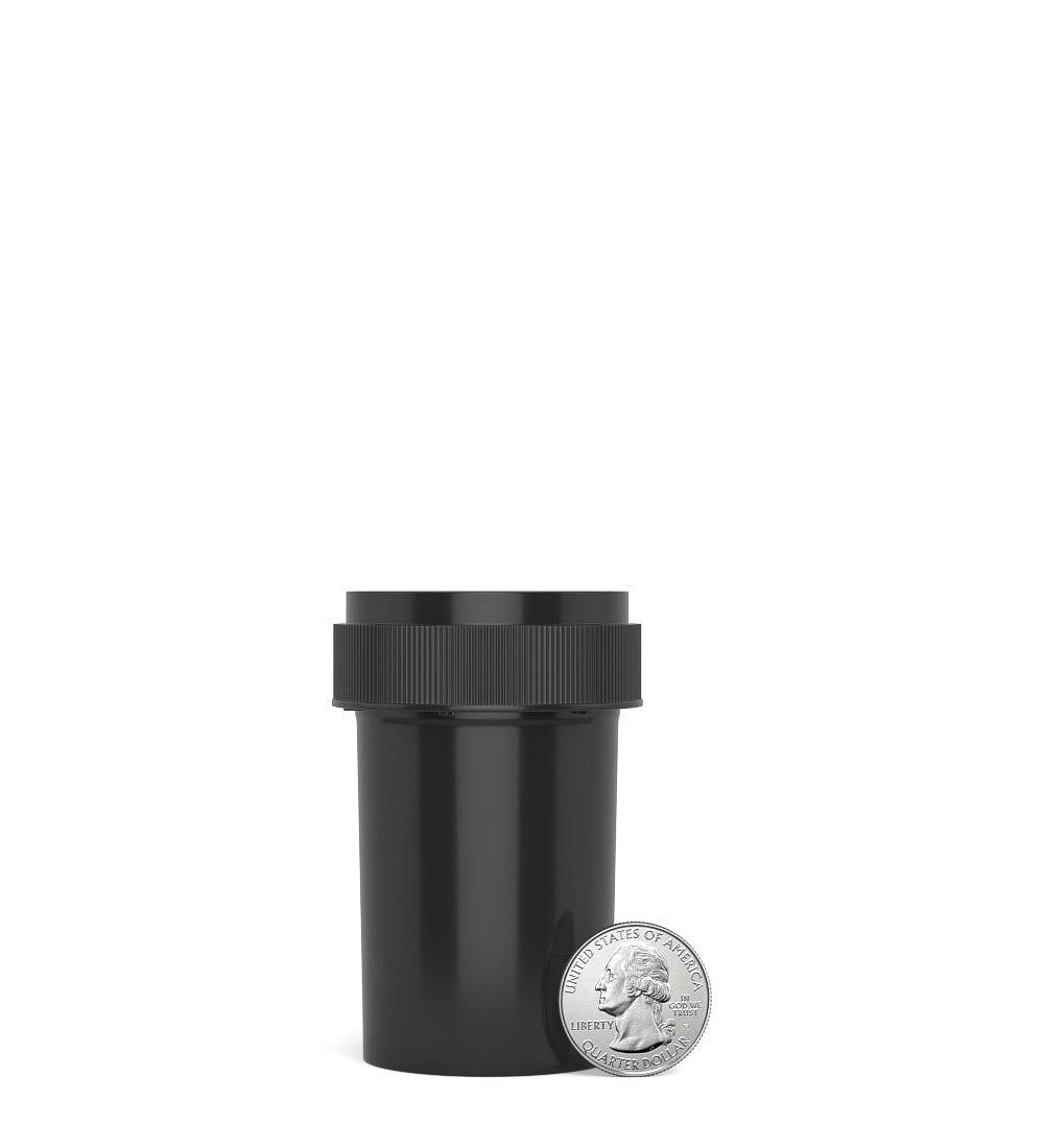 Child Resistant | Black Reversible Cap Vials | 20dr - 3.5g - 240 Count