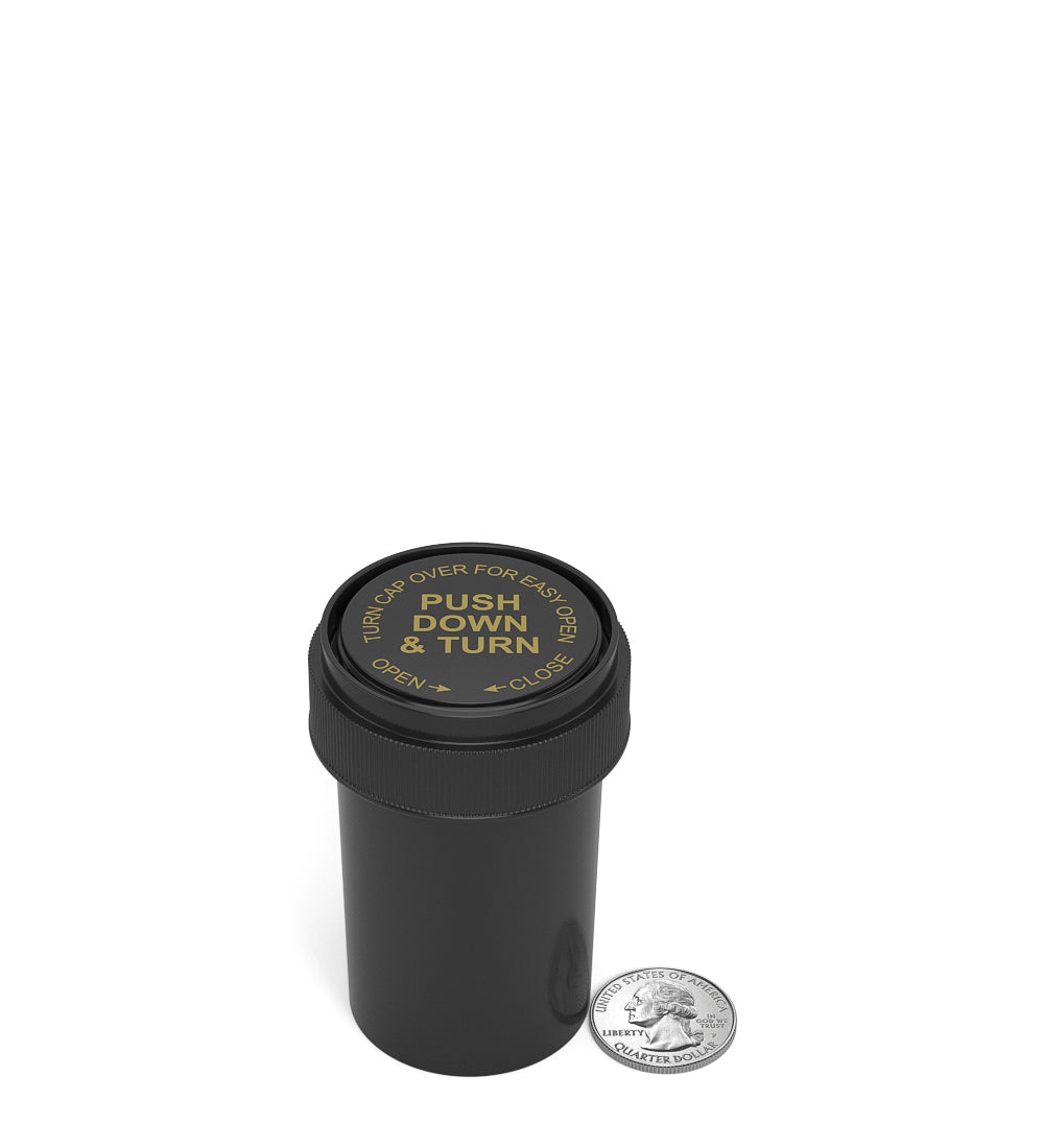 Child Resistant | Black Reversible Cap Vials | 20dr - 3.5g - 240 Count