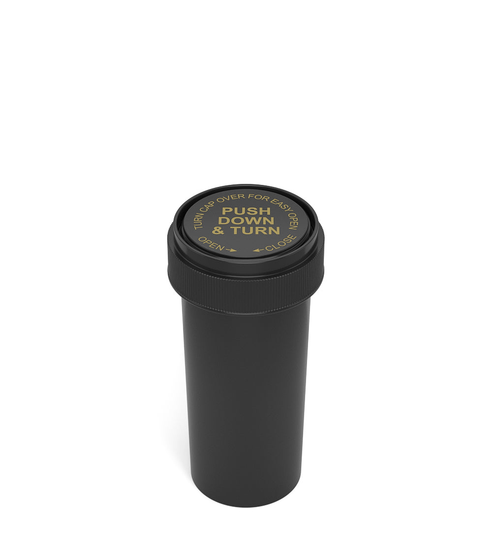 Child Resistant | Opaque Black Reversible Cap Vials | 30dr - 7g - 190 Count