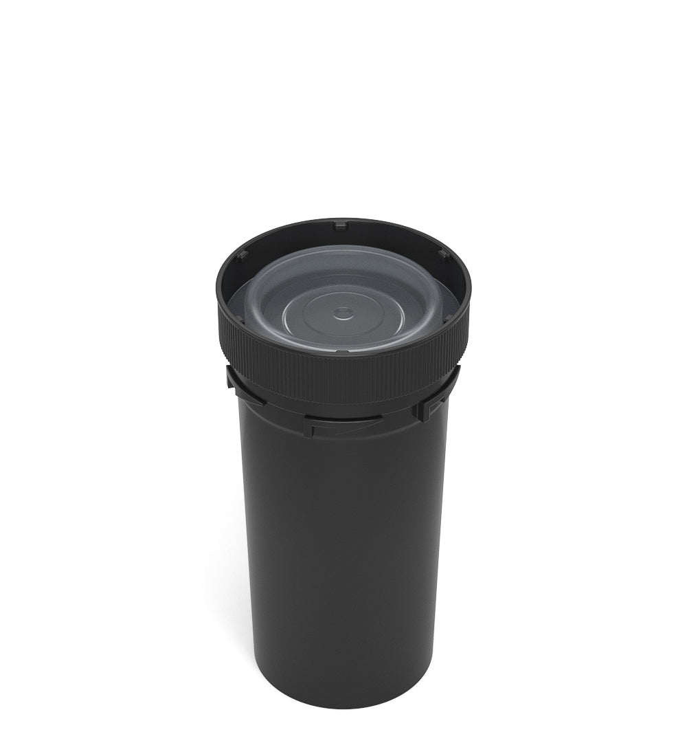 Child Resistant | Black Reversible Cap Vials | 40dr - 10g - 150 Count