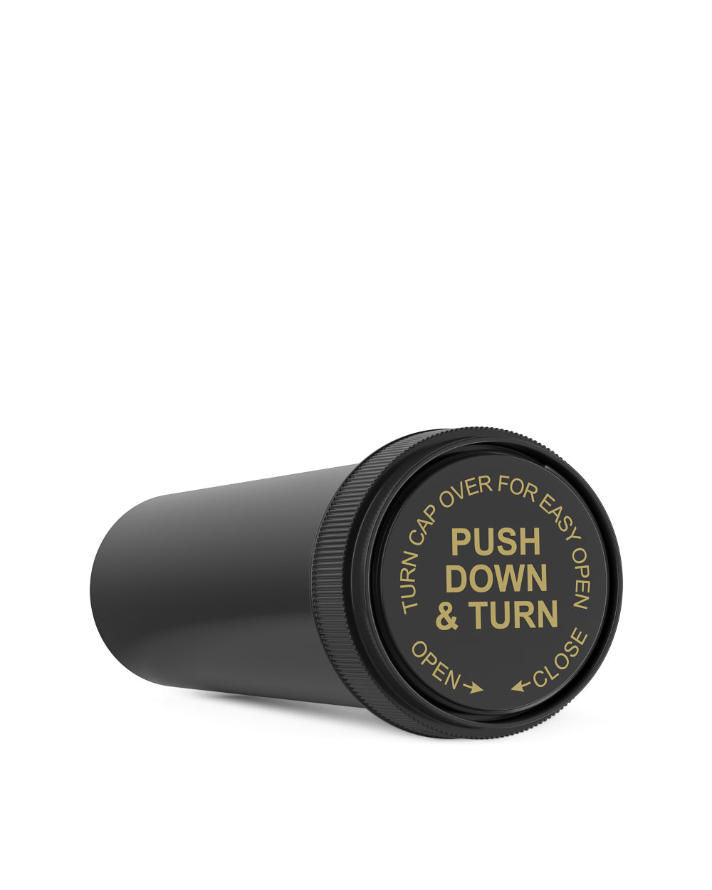 Black plastic tube showing the top of the cap view 