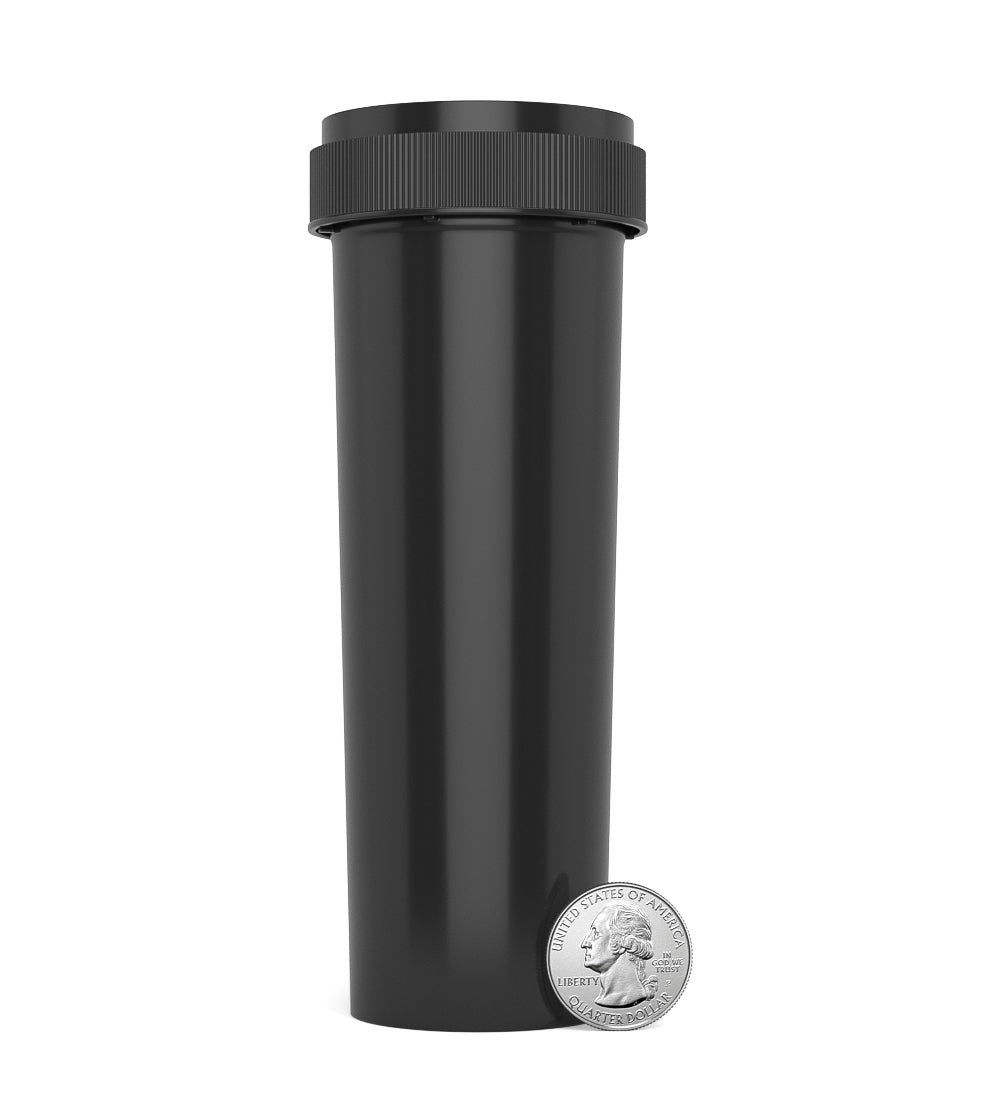 Child Resistant | Black Reversible PCR Cap Vials | 60dr - 14g - 100 Count