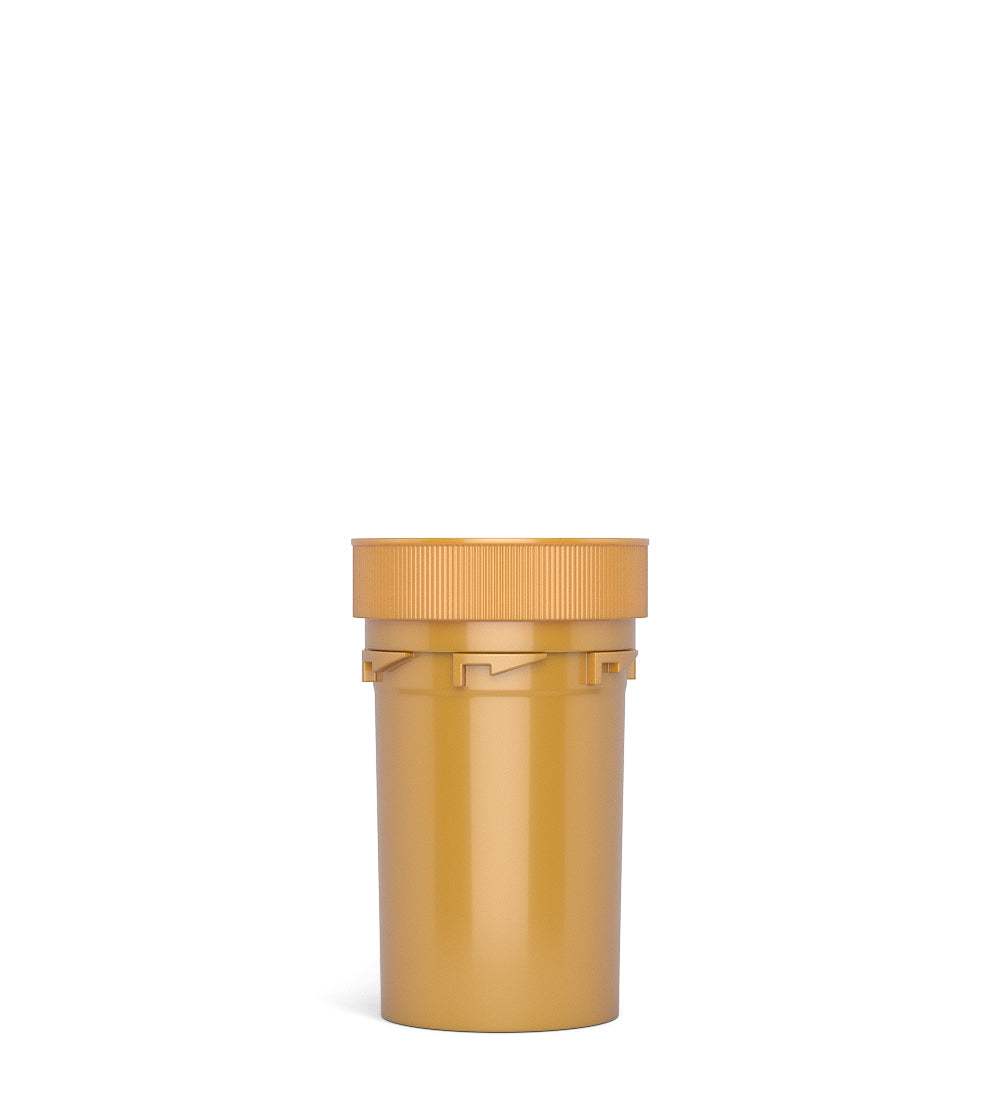 Child Resistant | Opaque Gold Blank Cap Reversible Vials | 20dr - 3.5g - 240 Count