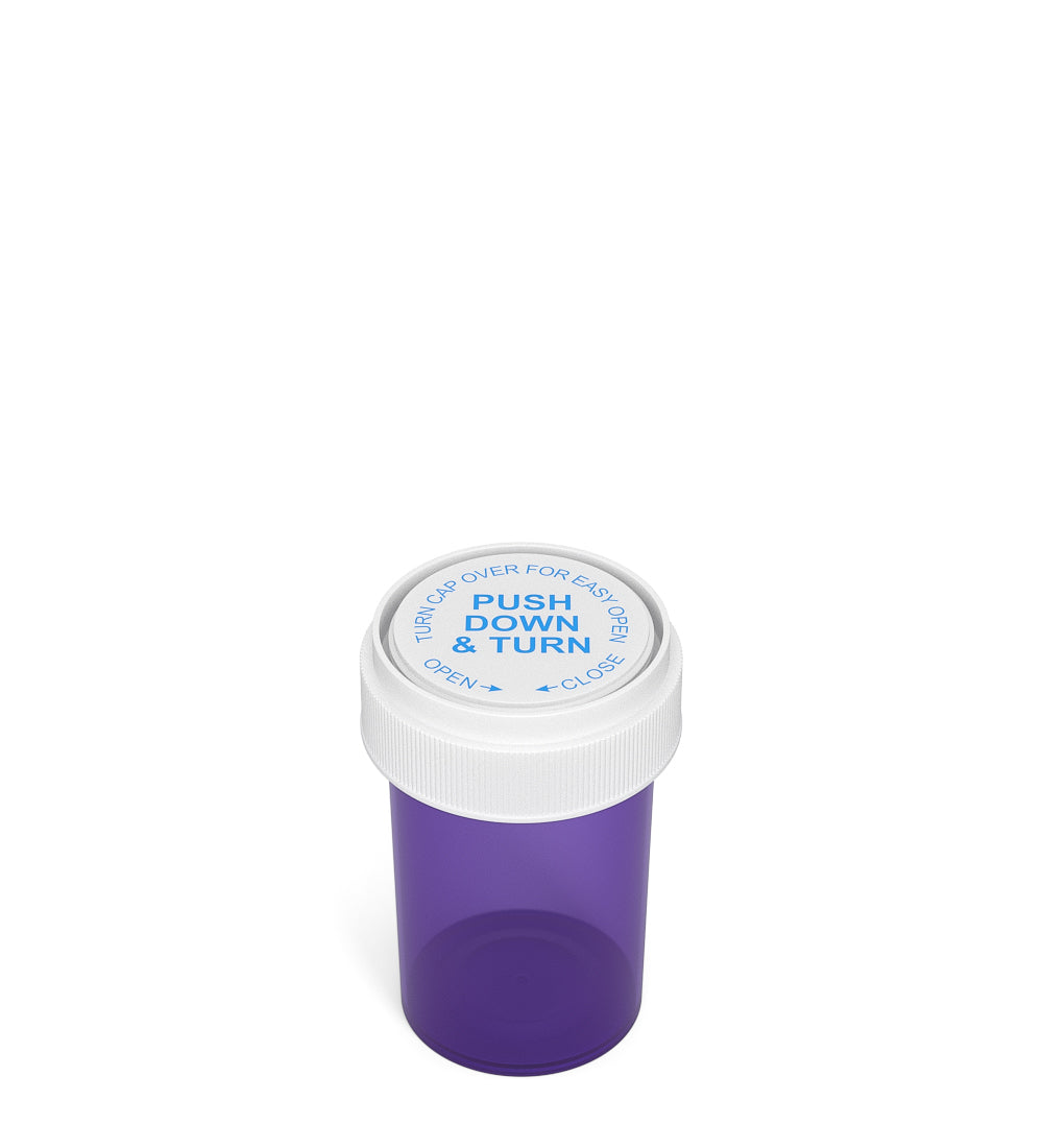 Child Resistant | Purple Reversible Cap Vials | 20dr - 3.5g - 240 Count