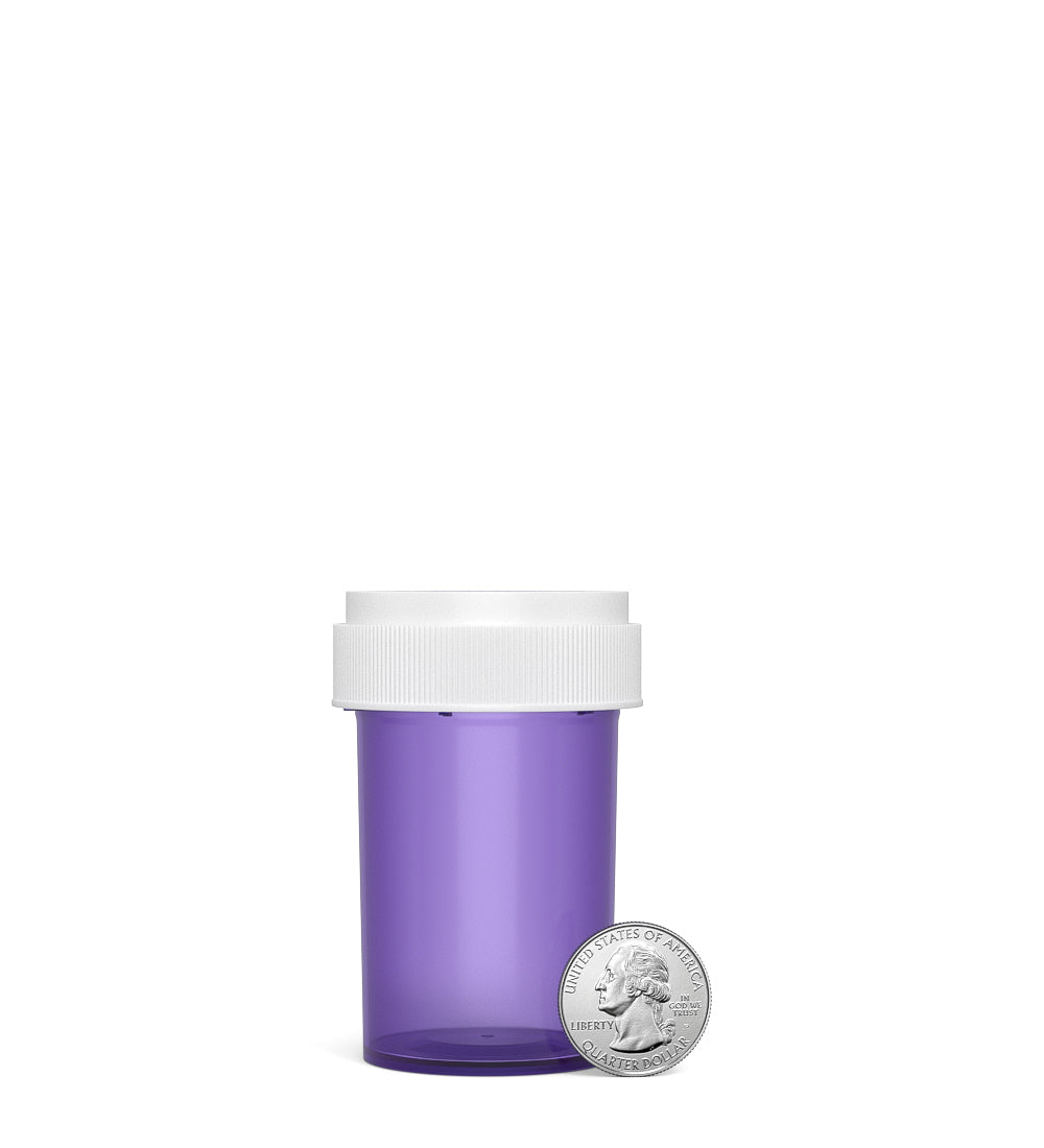 Child Resistant | Purple Reversible Cap Vials | 20dr - 3.5g - 240 Count