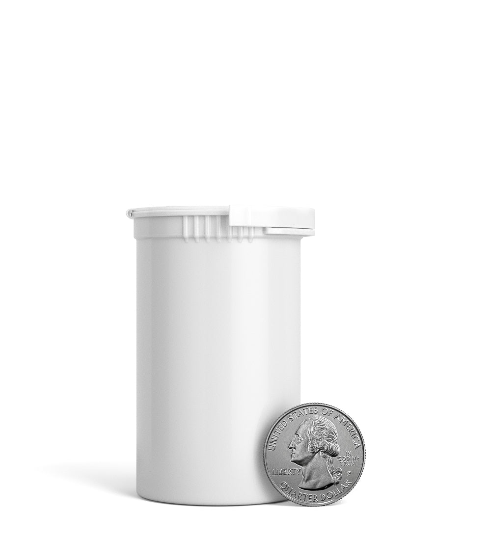Child Resistant & Tamper Evident | Opaque White Pop Top PCR Bottles | 19dr - 3.5g - 256 Count