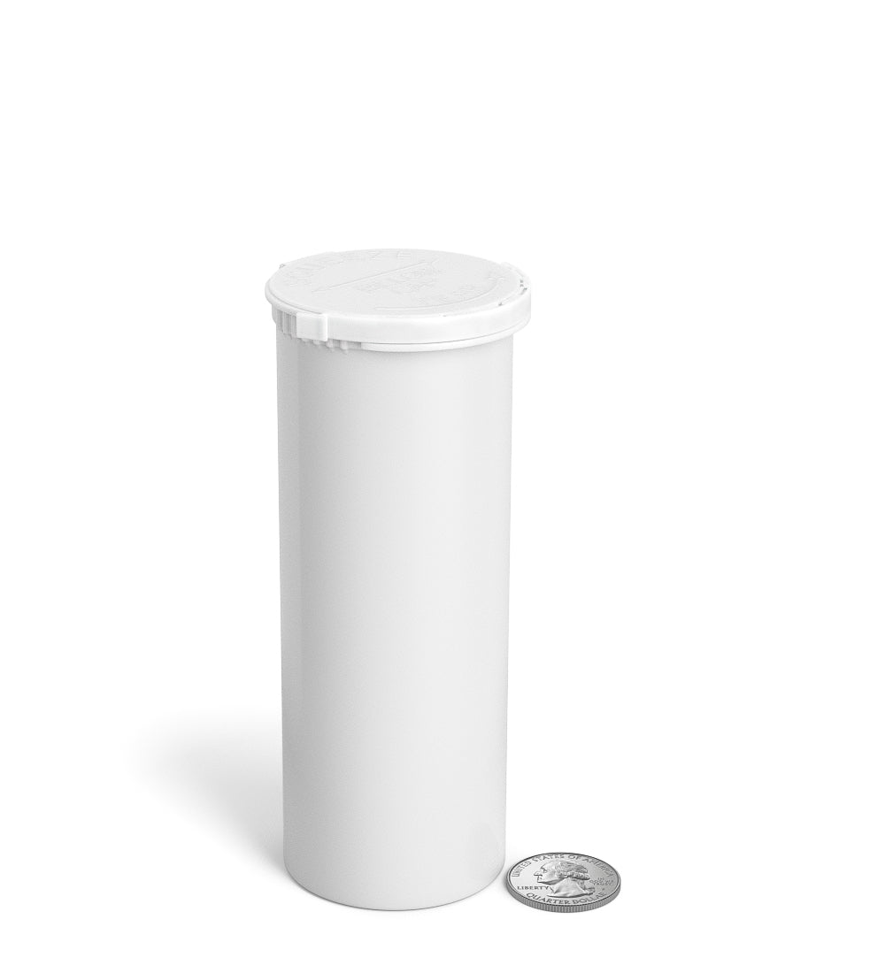 Child Resistant & Tamper Evident | Opaque White Pop Top Bottles | 60dr - 14g - 102 Count
