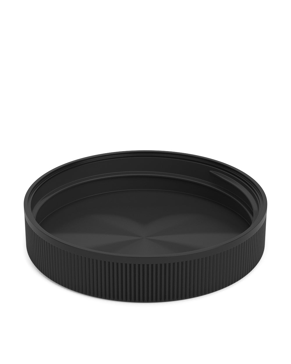Child Resistant | Ribbed Push Down & Turn Plastic Caps | 89mm - Semi Gloss Black - 205 Count