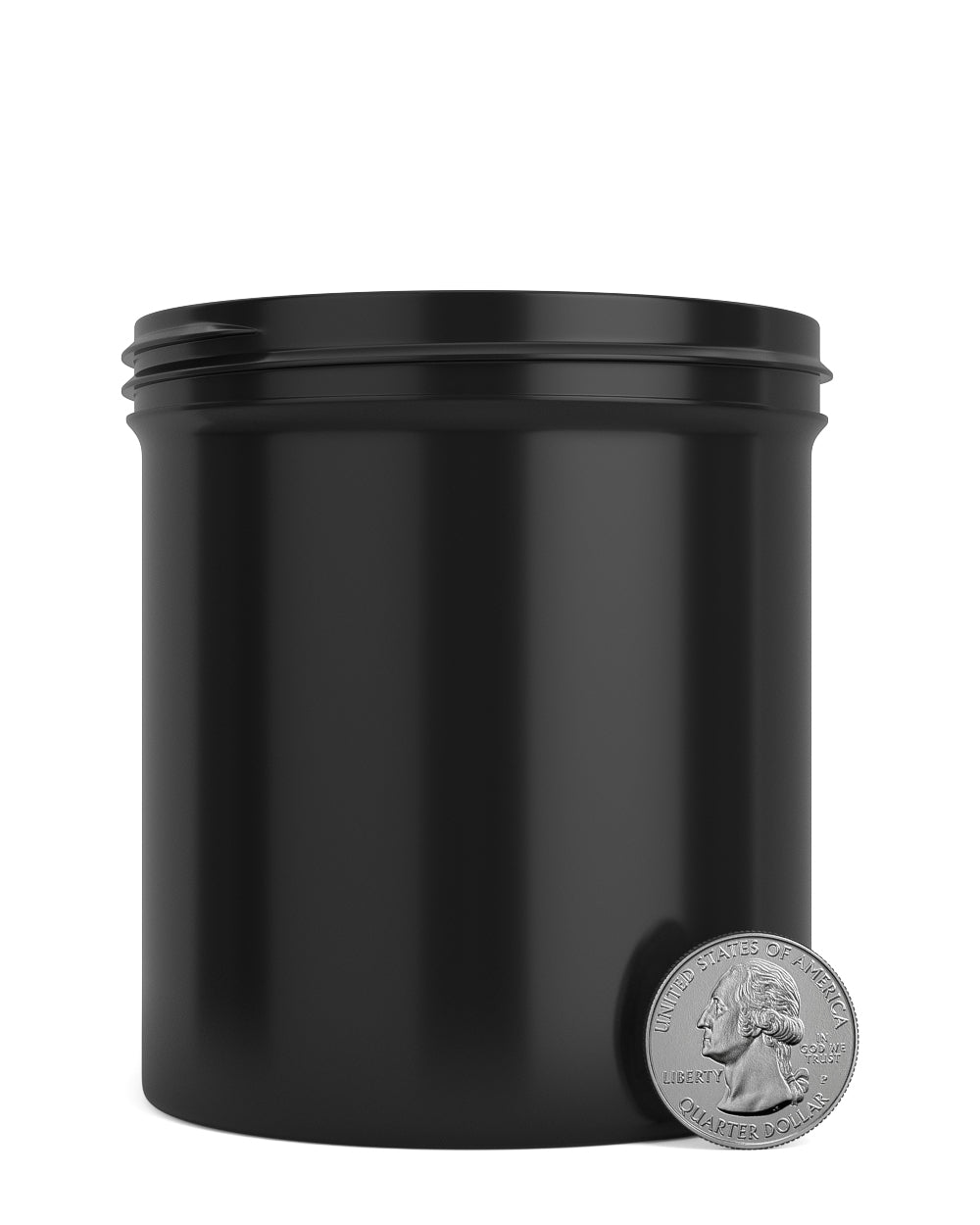 Wide Mouth Straight Sided Black Plastic Jars | 89mm - 16oz - 205 Count
