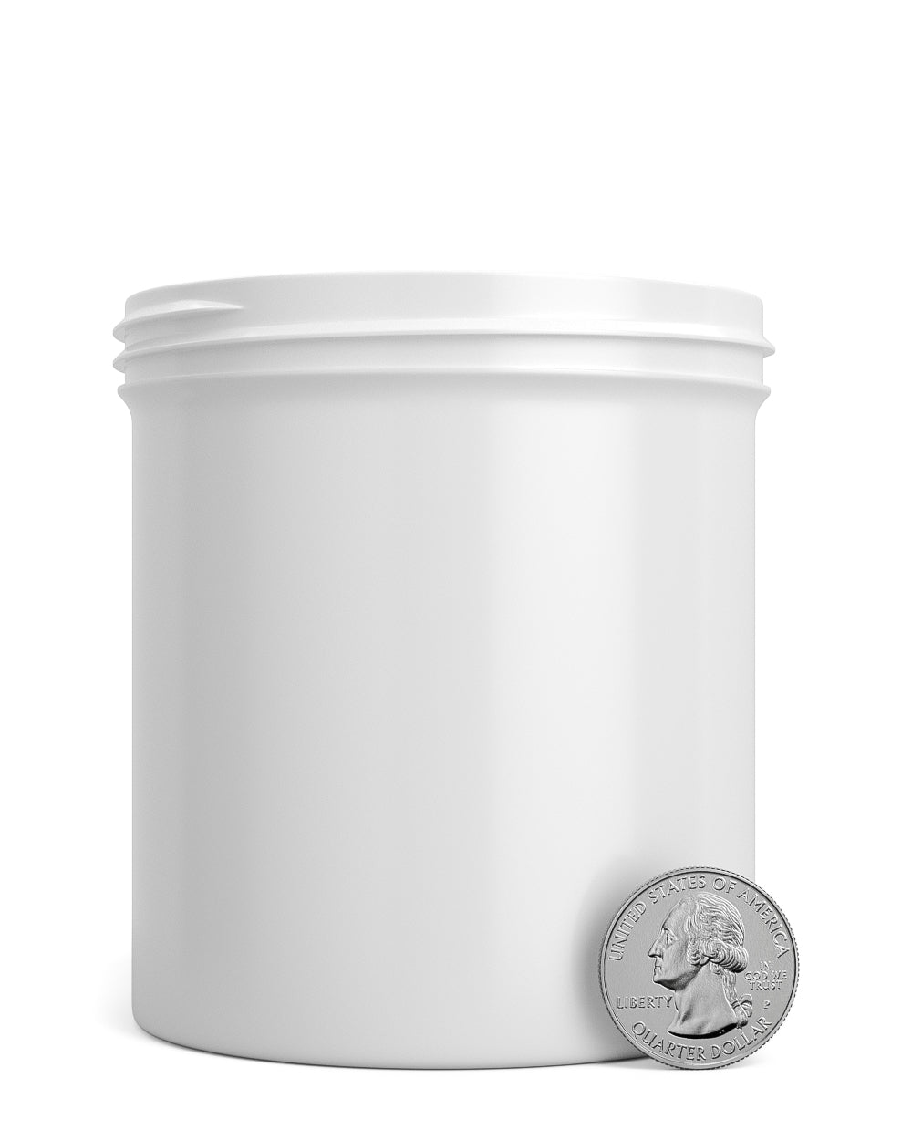 Wide Mouth Straight Sided White Plastic Jars | 89mm - 16oz - 205 Count