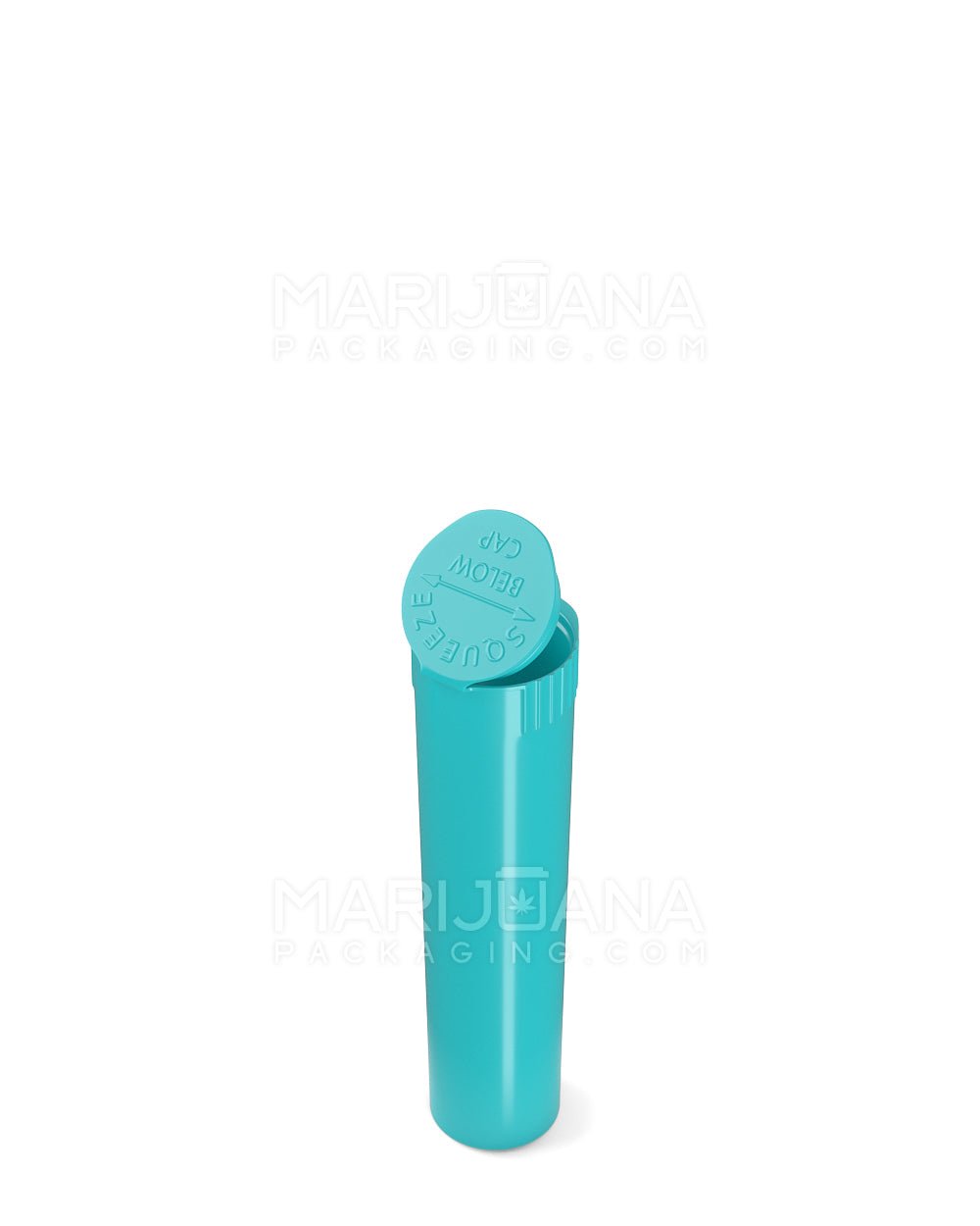 Child Resistant | 1 1/4 Size Pop Top Opaque Plastic Pre-Roll Tubes | 84mm - Teal - 1000 Count - 6