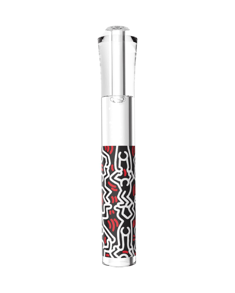 Keith Haring | Glass Taster Chillum Hand Pipe | 3in Long - Glass - Black & White - 11
