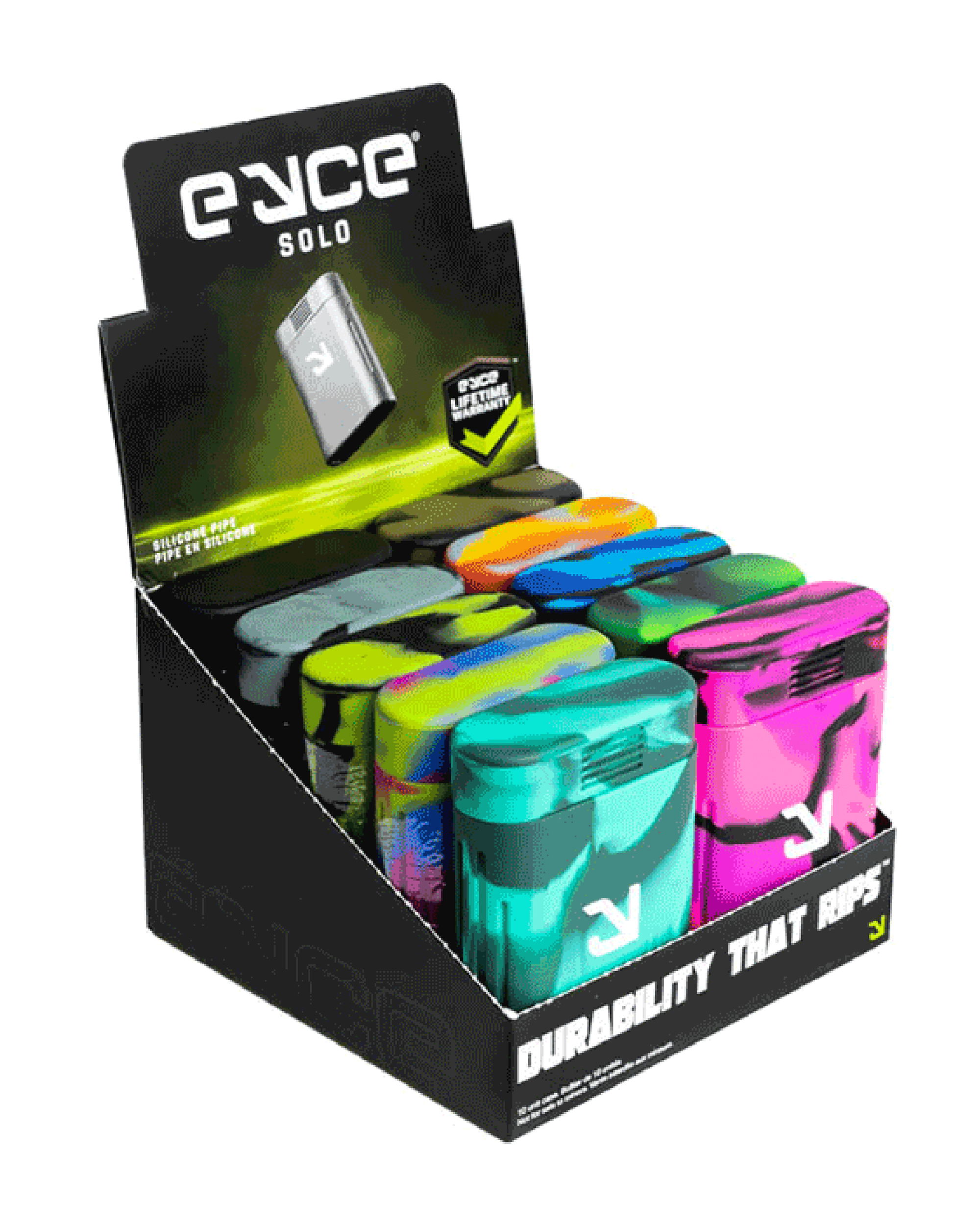 Eyce | 'Retail Display' Platinum-Cured Silicone Solo Dugout | 82mm - Assorted - 10 Count - 1